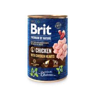 Корм вологий для собак Brit Premium by Nature k 400 з куріним серцем