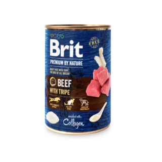 Корм вологий для собак Brit Premium by Nature k 400 гр говядина с требухой